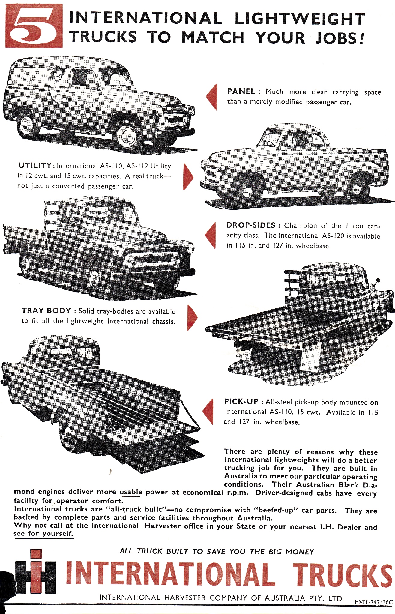 1957 International Harvester Panel Utility Dropsides Tray 